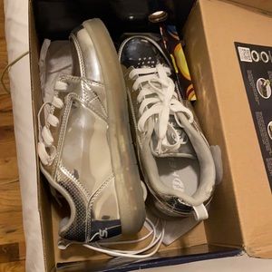 Silver metallic glow up heeleys